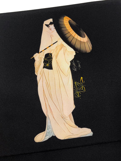 Pre-Tied Taiko Knot, Easy Wear Nagoya Obi: Heron Maiden (Sagi Musume) Motif
