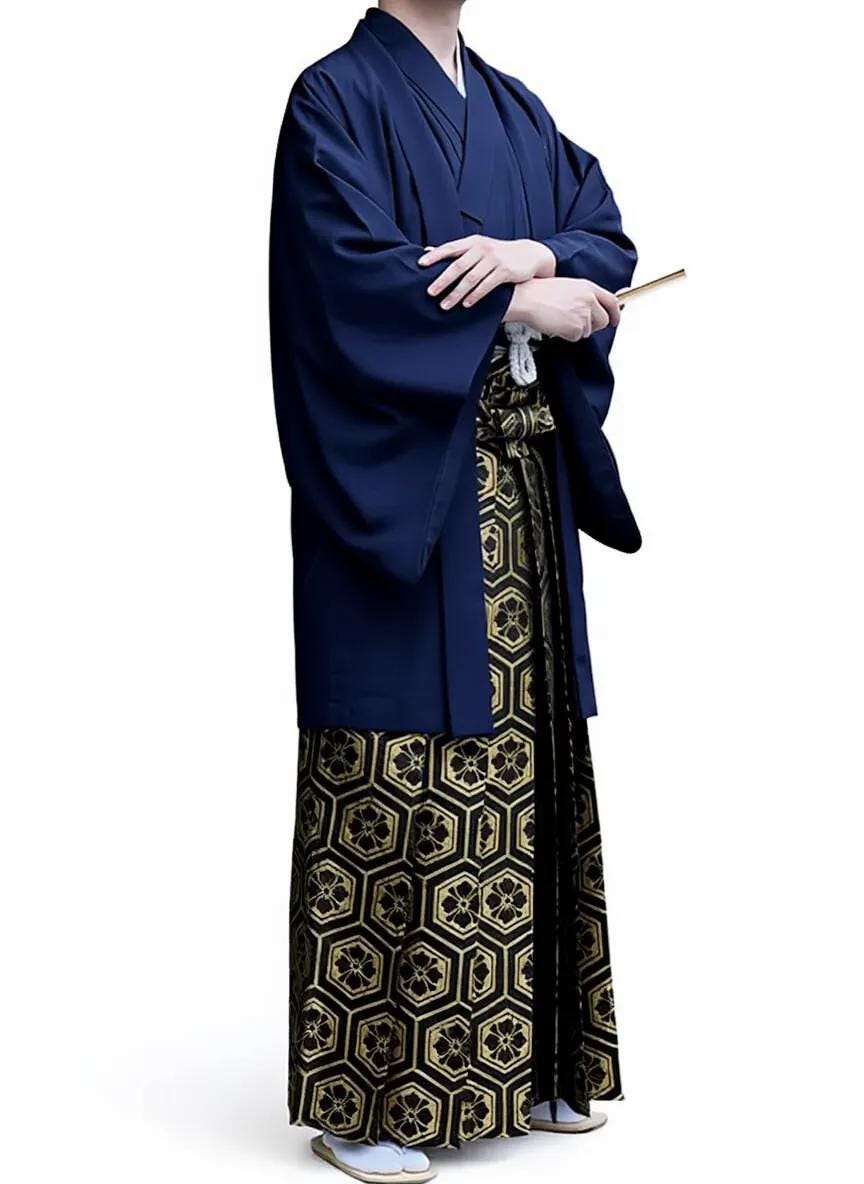 Premium Men’s Traditional Japanese Kimono & Hakama 9PCS/ 11PCS Set