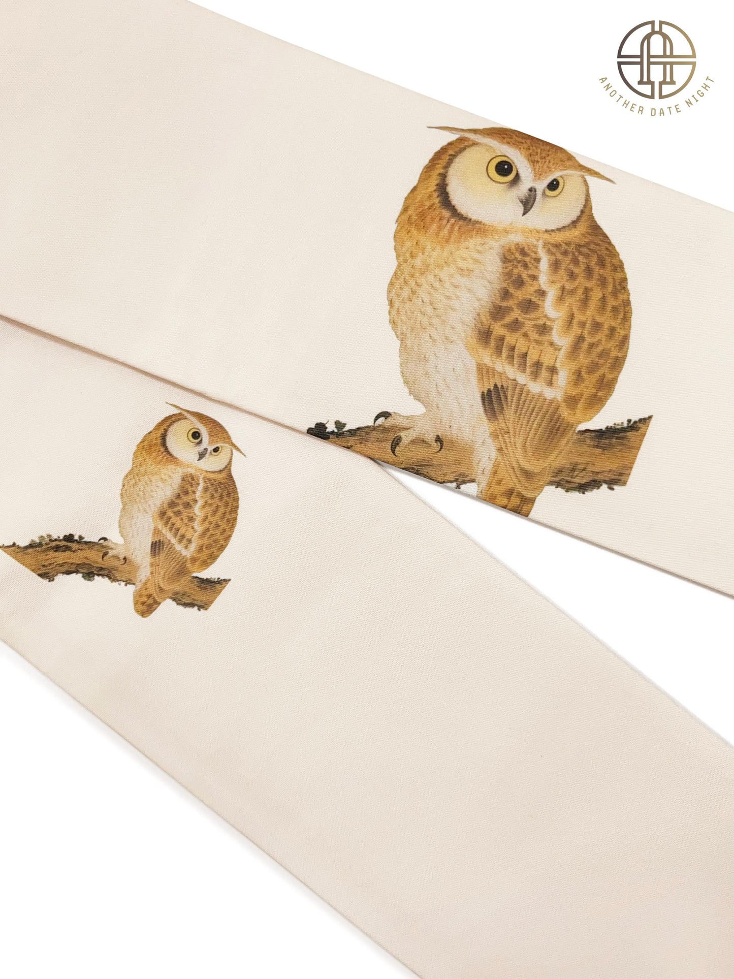 Pre-Tied Nagoya Obi, Taiko Knot, Owl Design Kimono Sash