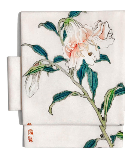 Japanese Floral Pre-Tied Taiko Knot, Easy Wear Nagoya Obi, Flowery Kimono Belt