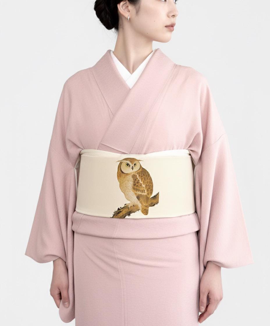 Iromuji Kimono Set: Washable Polyester, Tea Ceremony Wear with Pre-Tied Obi