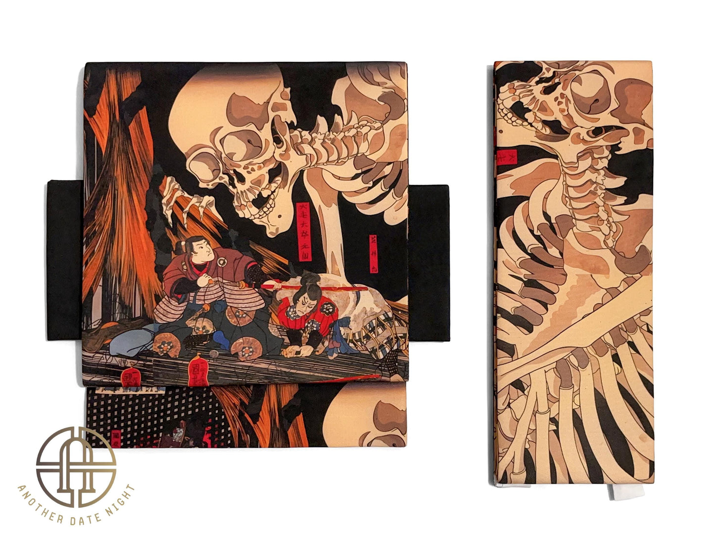 Takiyasha Witch Ukiyo-e Easy Wear Obi, Pre-Tied Taiko Knot, Wear in 5-10 Mins