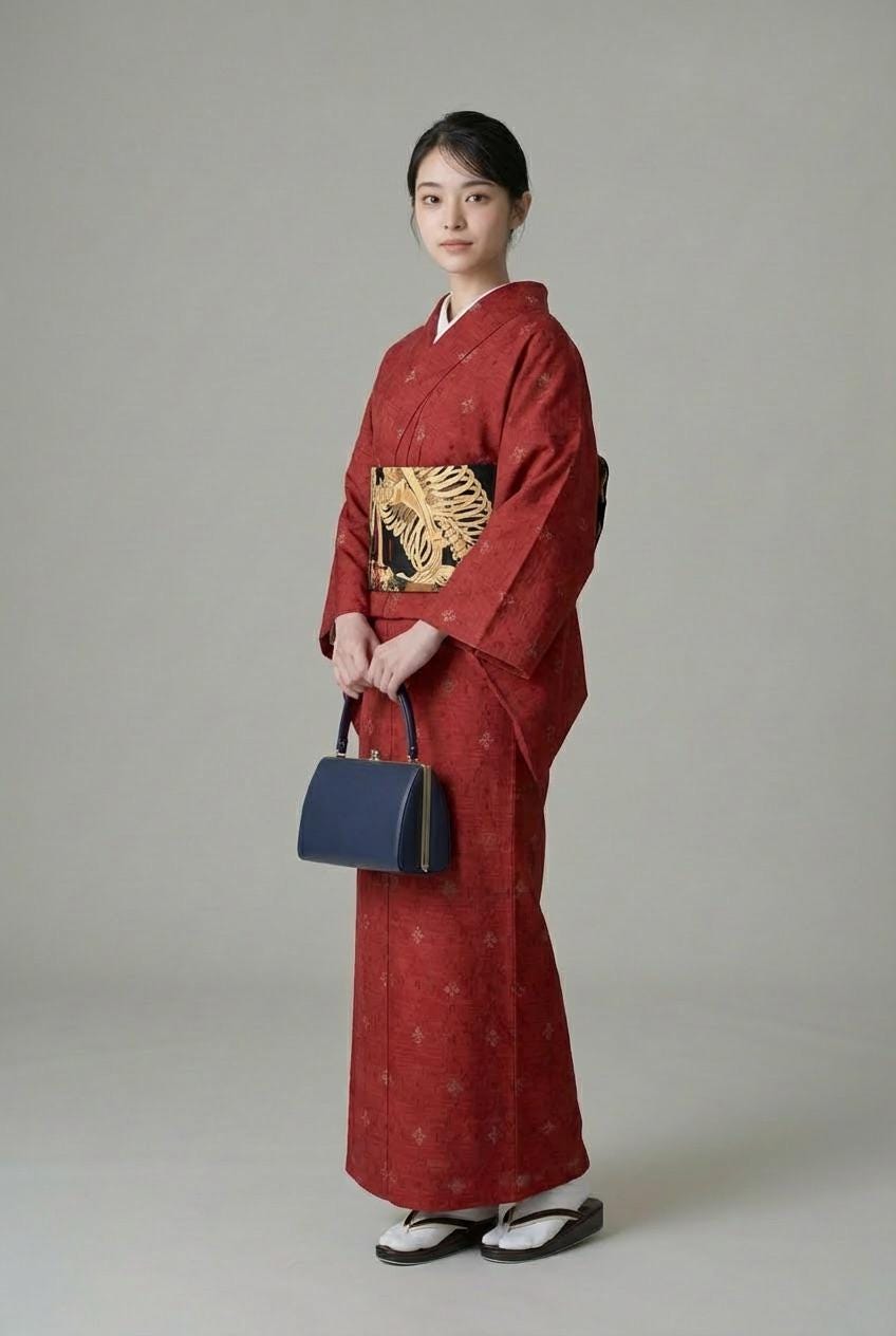 Takiyasha Witch Ukiyo-e Easy Wear Obi, Pre-Tied Taiko Knot, Wear in 5-10 Mins