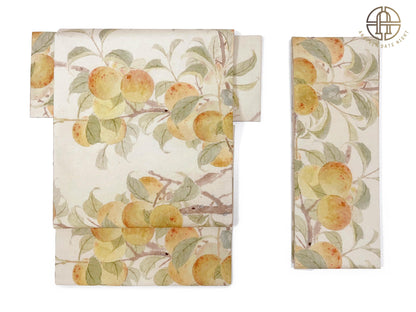 Beginner Friendly Obi Belt, Easy Wear Kimono Sash, 'Early Ripe Green Plums'