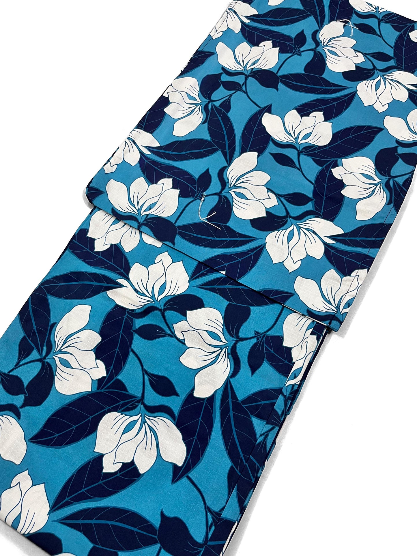Blue Floral Japanese Cotton Yukata, Standard Sizes or Bespoke Custom Fit, Includes Koshi Himo
