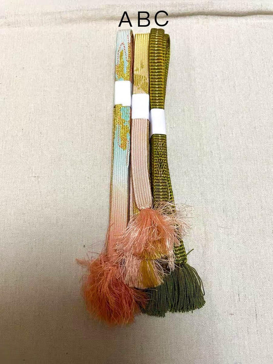 Vintage Silk Obijime: Japanese Kimono Cord, Obi Ties, R034