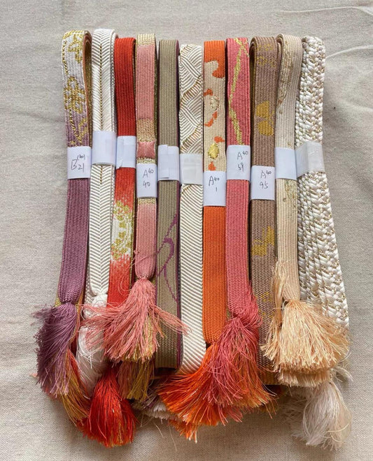 Vintage Silk Obijime Collection: Japanese Kimono Cord, Obi Ties, R033