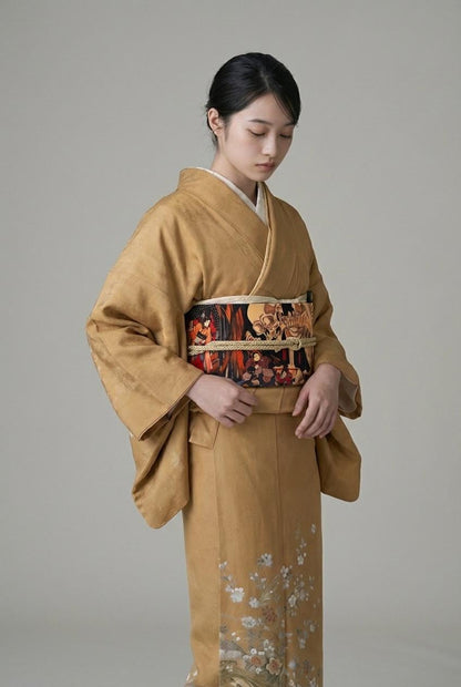 Takiyasha Witch Ukiyo-e Easy Wear Obi, Pre-Tied Taiko Knot, Wear in 5-10 Mins