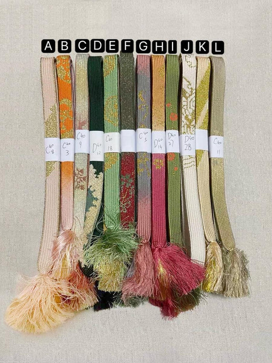 Vintage Silk Obijime Collection: Japanese Kimono Cord, Obi Ties, R053
