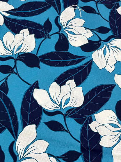 Blue Floral Japanese Cotton Yukata, Standard Sizes or Bespoke Custom Fit, Includes Koshi Himo