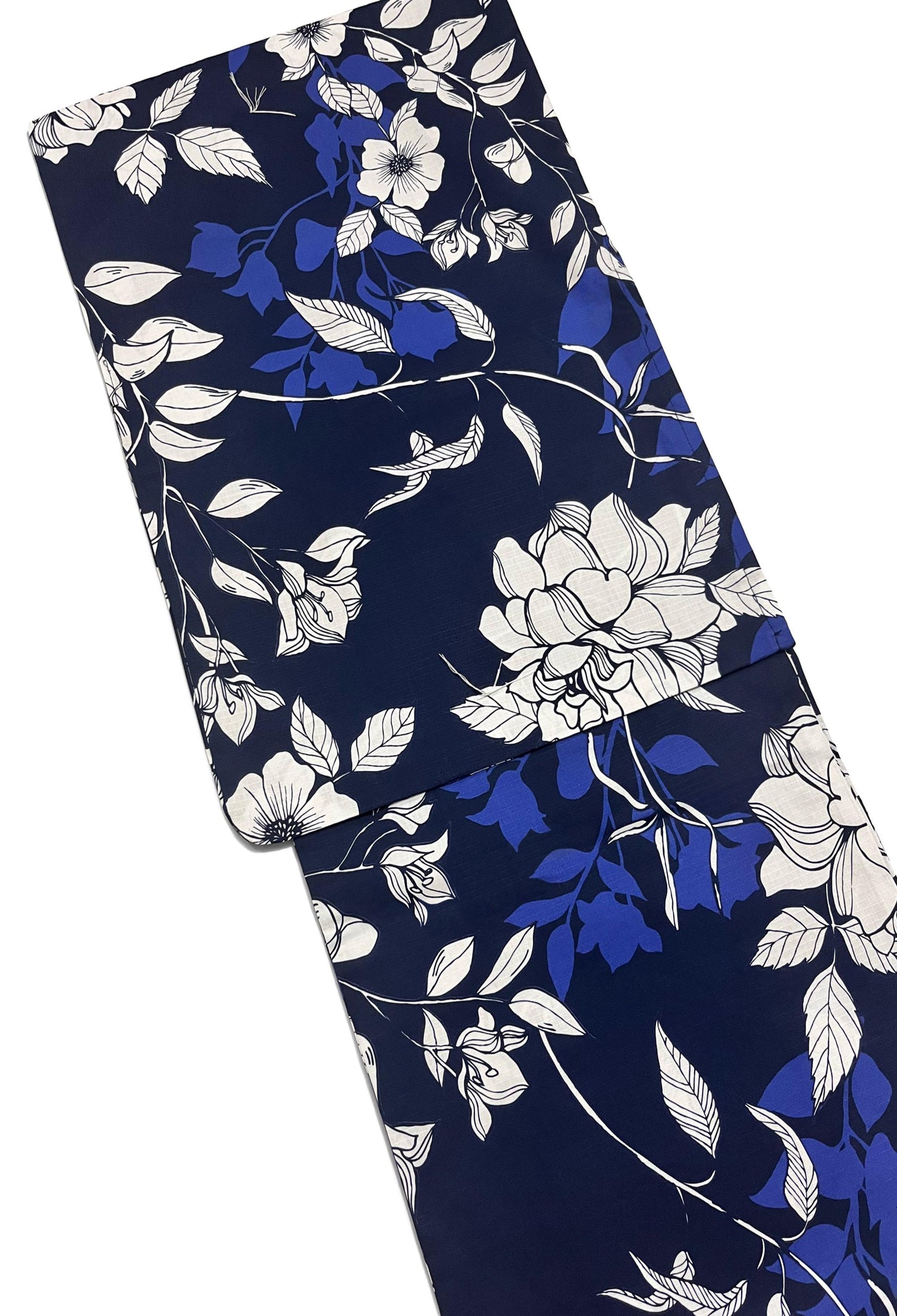 Blue Floral Japanese Cotton Yukata Set with Obi Options & Geta