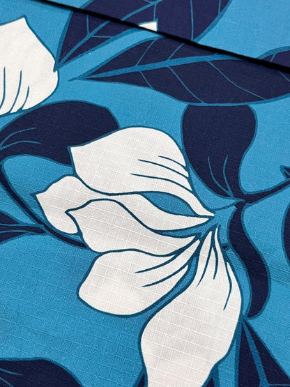 Blue Floral Japanese Cotton Yukata, Standard Sizes or Bespoke Custom Fit, Includes Koshi Himo