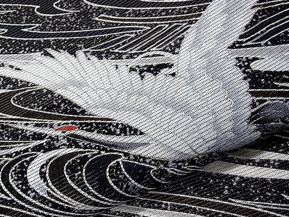 Vintage Houmongi Kimono with Crane Pattern, Ro Summer Kimono, Washable, Rank A-, B14