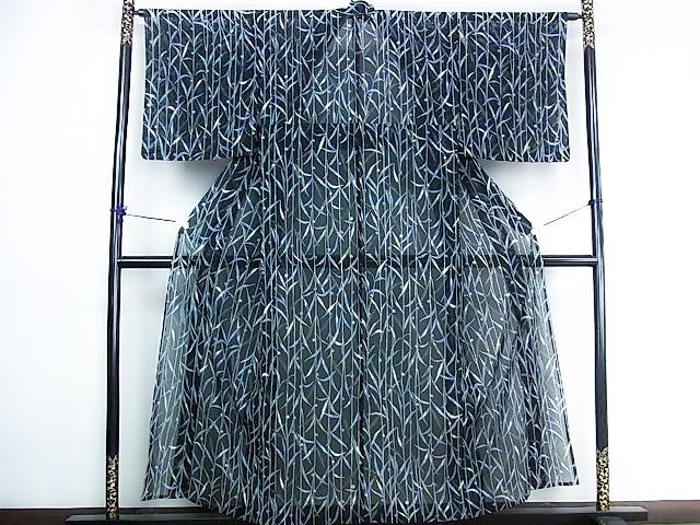 Vintage Komon Kimono with Floral Pattern, Ro Summer Kimono, Washable, Rank A+, B12