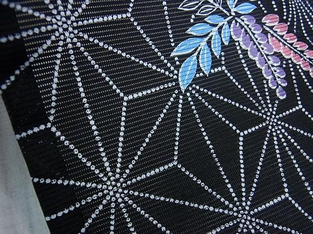 Vintage Komon, Washable Ro Summer Kimono, Butterfly Pattern, Rank A-, B13