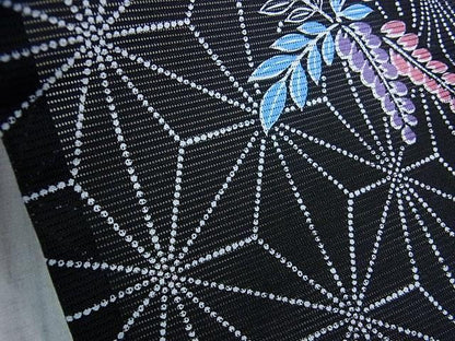 Vintage Komon, Washable Ro Summer Kimono, Butterfly Pattern, Rank A-, B13