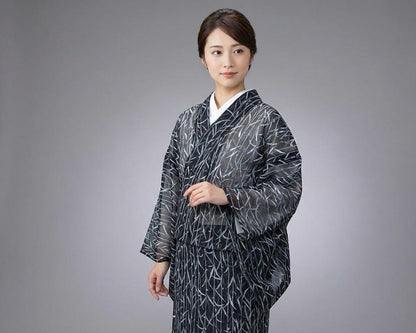 Vintage Komon Kimono with Floral Pattern, Ro Summer Kimono, Washable, Rank A+, B12