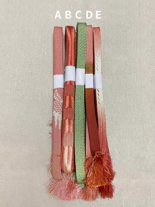 Vintage Silk Obijime: Japanese Kimono Cord, Obi Ties, R031