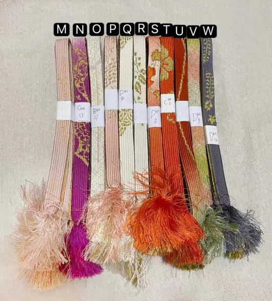 Vintage Silk Obijime Collection: Japanese Kimono Cord, Obi Ties, R054