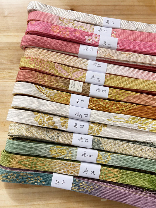 Vintage Silk Obijime Collection: Japanese Kimono Cord, Obi Ties, R056