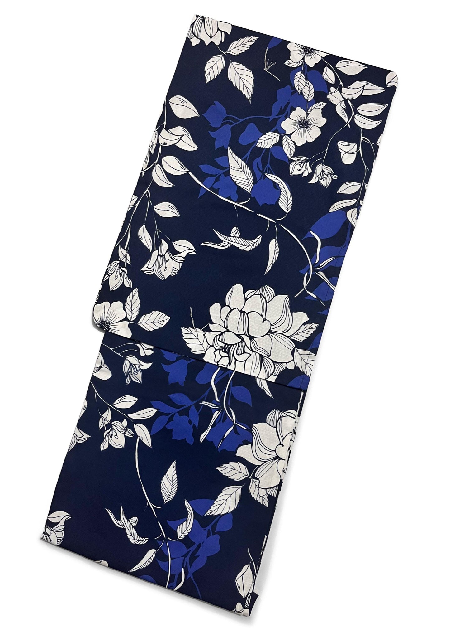Blue Floral Japanese Cotton Yukata Set with Obi Options & Geta