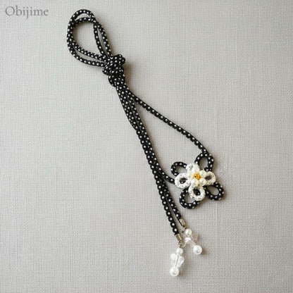 Navy Blue Floral Japanese Cotton Yukata Set with Obi Belt, Obijime, Geta Sandals, Custom Fit Available