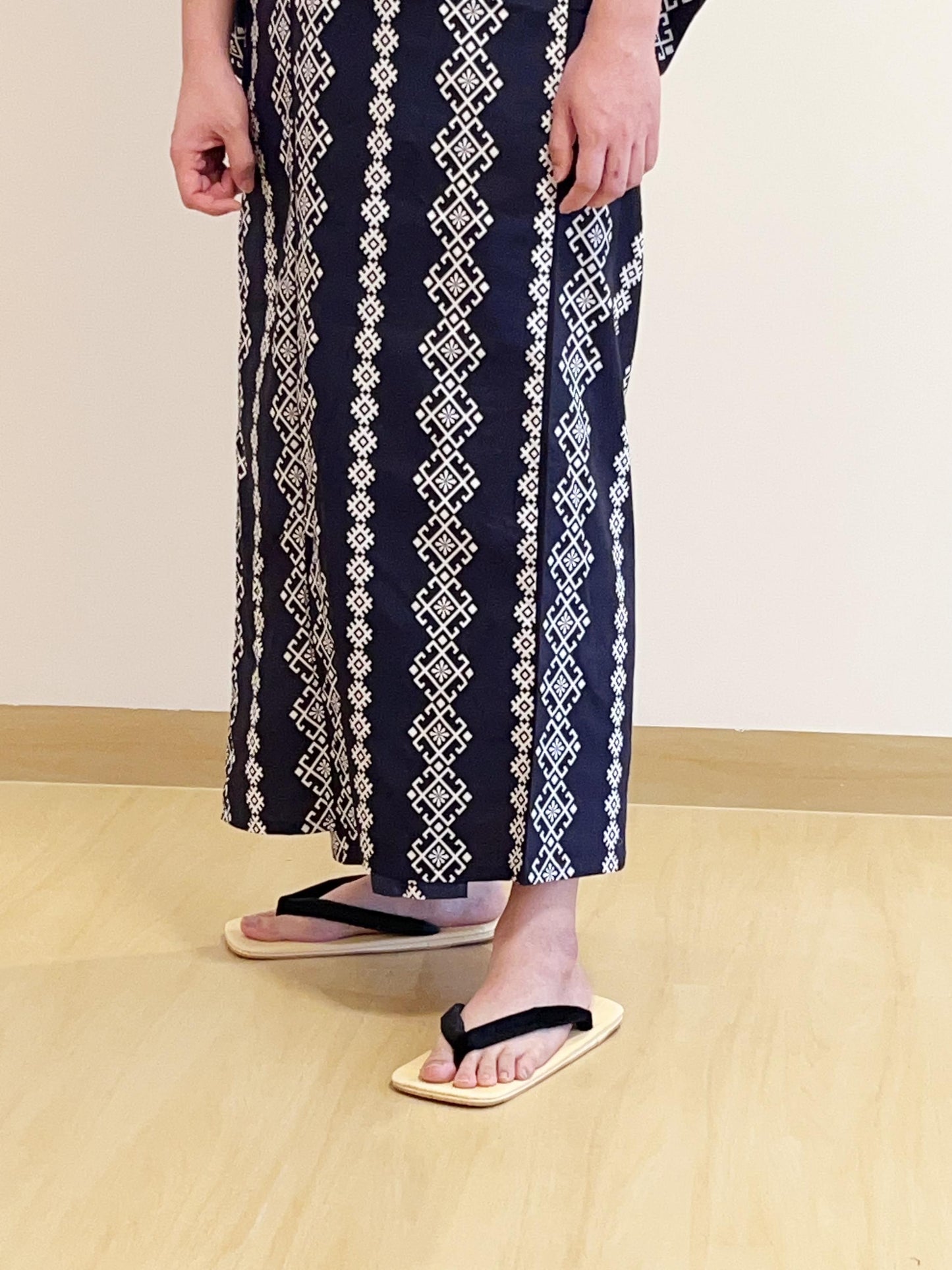Men's Black Striped Cotton Yukata,  3PCS/5PCS Set, Custom Fit Available