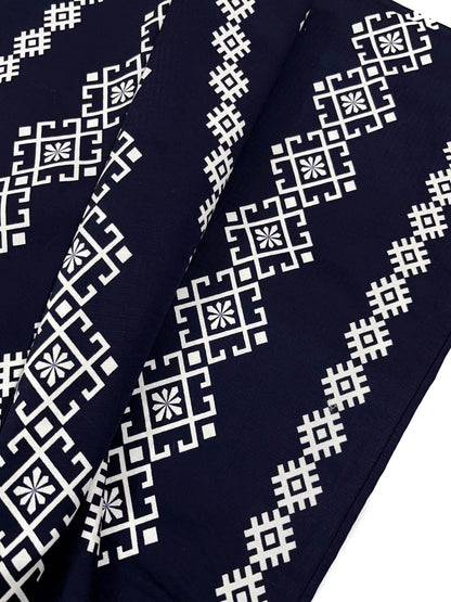 Mens' Navy Cotton Yukata 3PCS/5PCS Set, Custom Fit Available