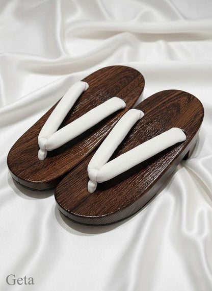 Green Floral Japanese Cotton Yukata Set, Obi Belt & Geta Sandals, Custom Fit Available