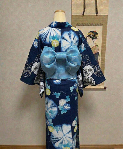 Floral Pre-Tied Obi Belt 3PCS Gift Set, Butterfly Knot Obi, Objime, & Obita