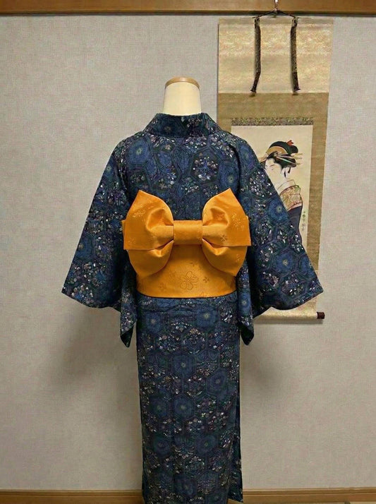 Floral Pre-Tied Obi Belt 3PCS Gift Set, Butterfly Knot Obi, Objime, & Obita