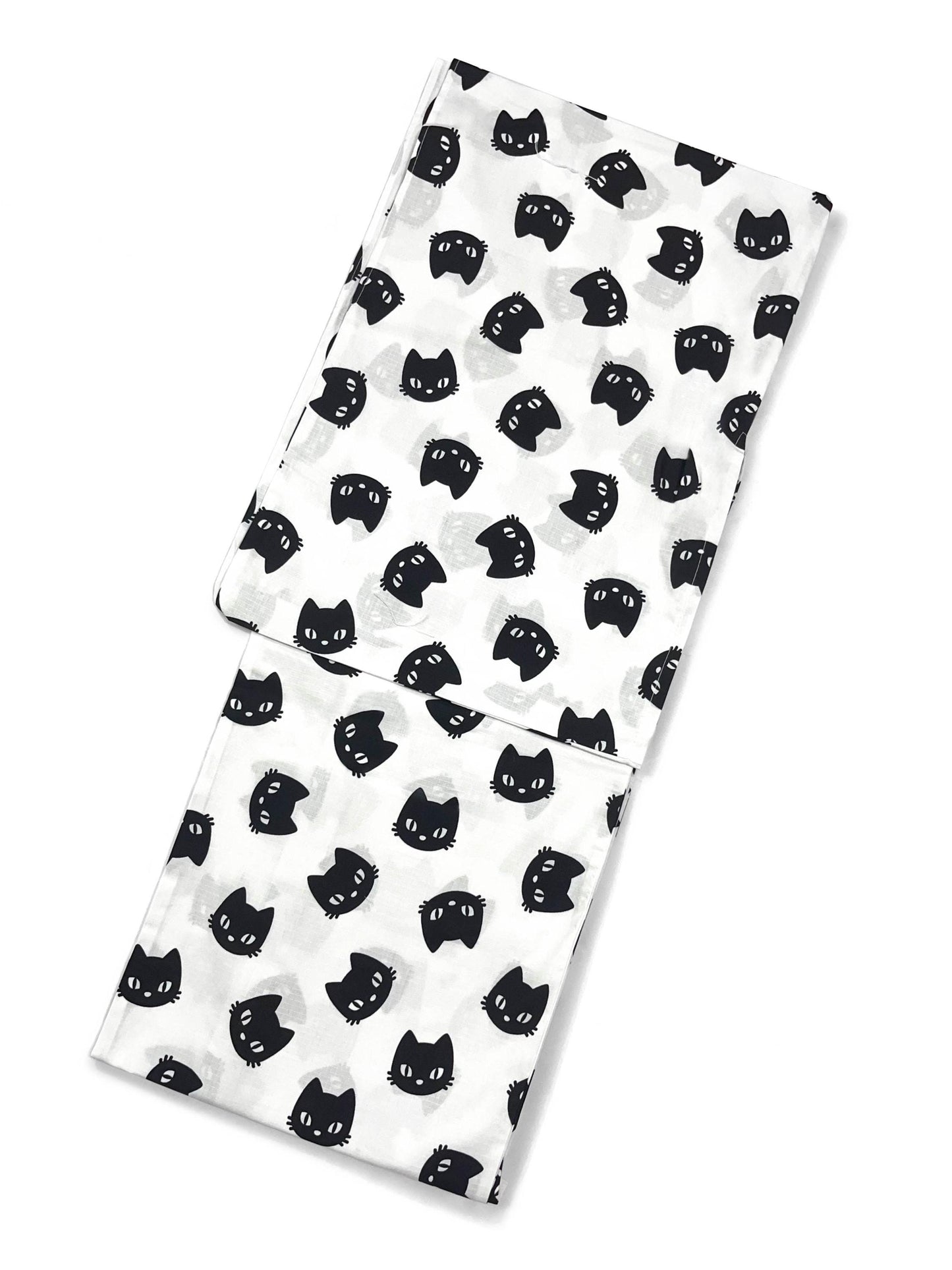 Cat Pattern Cotton Yukata Set, Obi Belt, Obijime & Sandals, Custom Fit Available