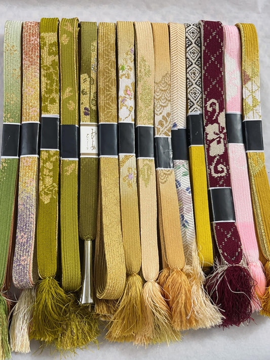 Vintage Silk Obijime Collection: Japanese Kimono Cord, Obi Ties, SA01