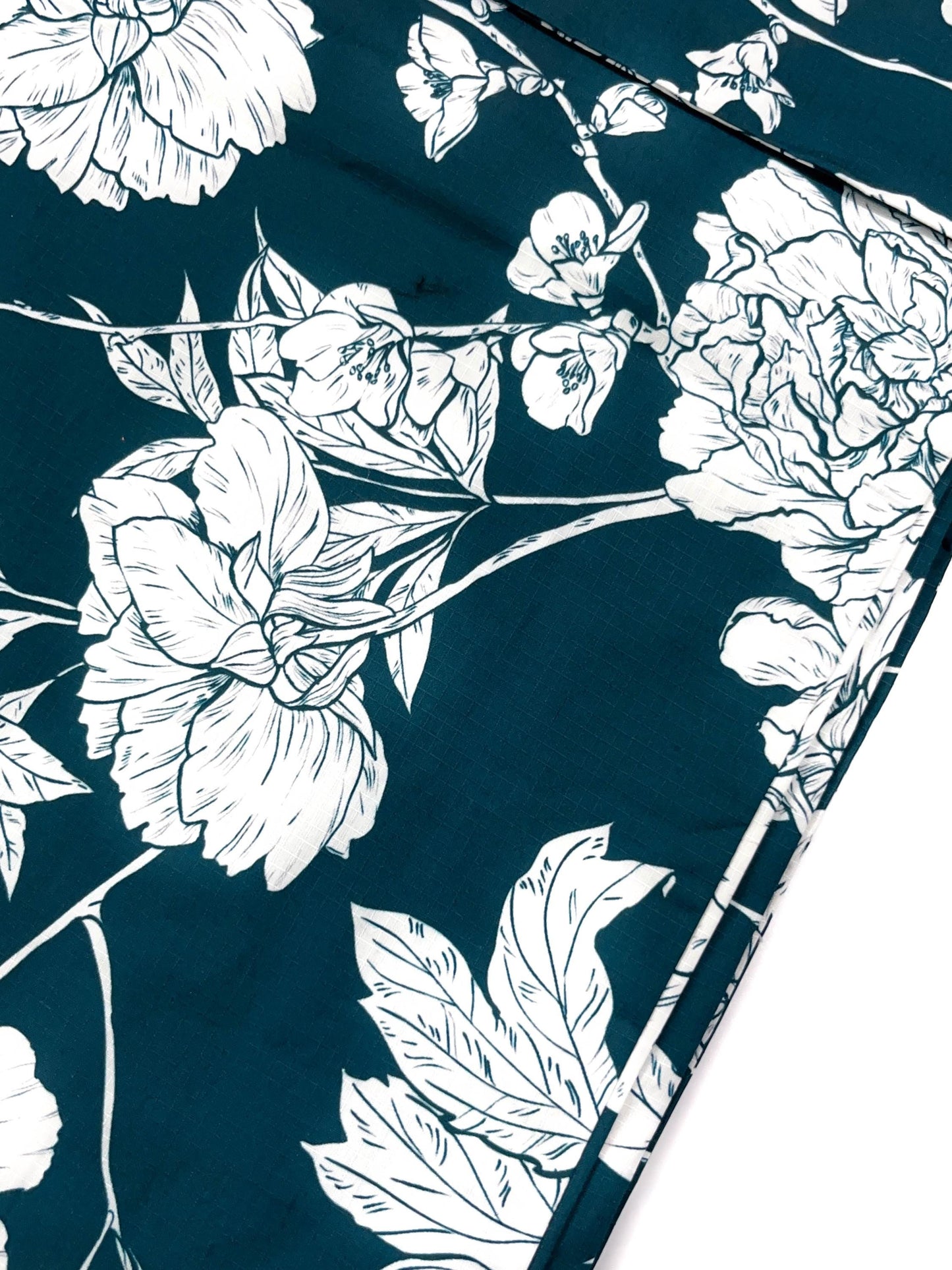 Green Floral Japanese Cotton Yukata Set, Obi Belt & Geta Sandals, Custom Fit Available