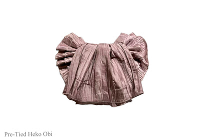 Floral Japanese Cotton Yukata Set, Obi Belt & Geta Sandals, Beige and Dusty Pink, Custom Fit Available