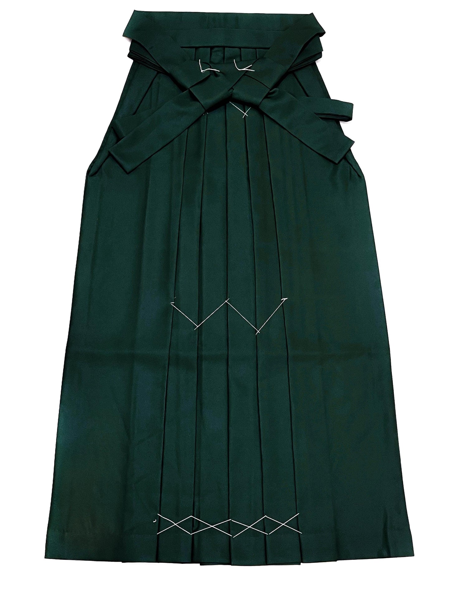 Women Hakama Skirt 3PCS Gift Set: Dark Green Traditional Hakama Skirt, Koshi Himo, Floral Hair Accessory