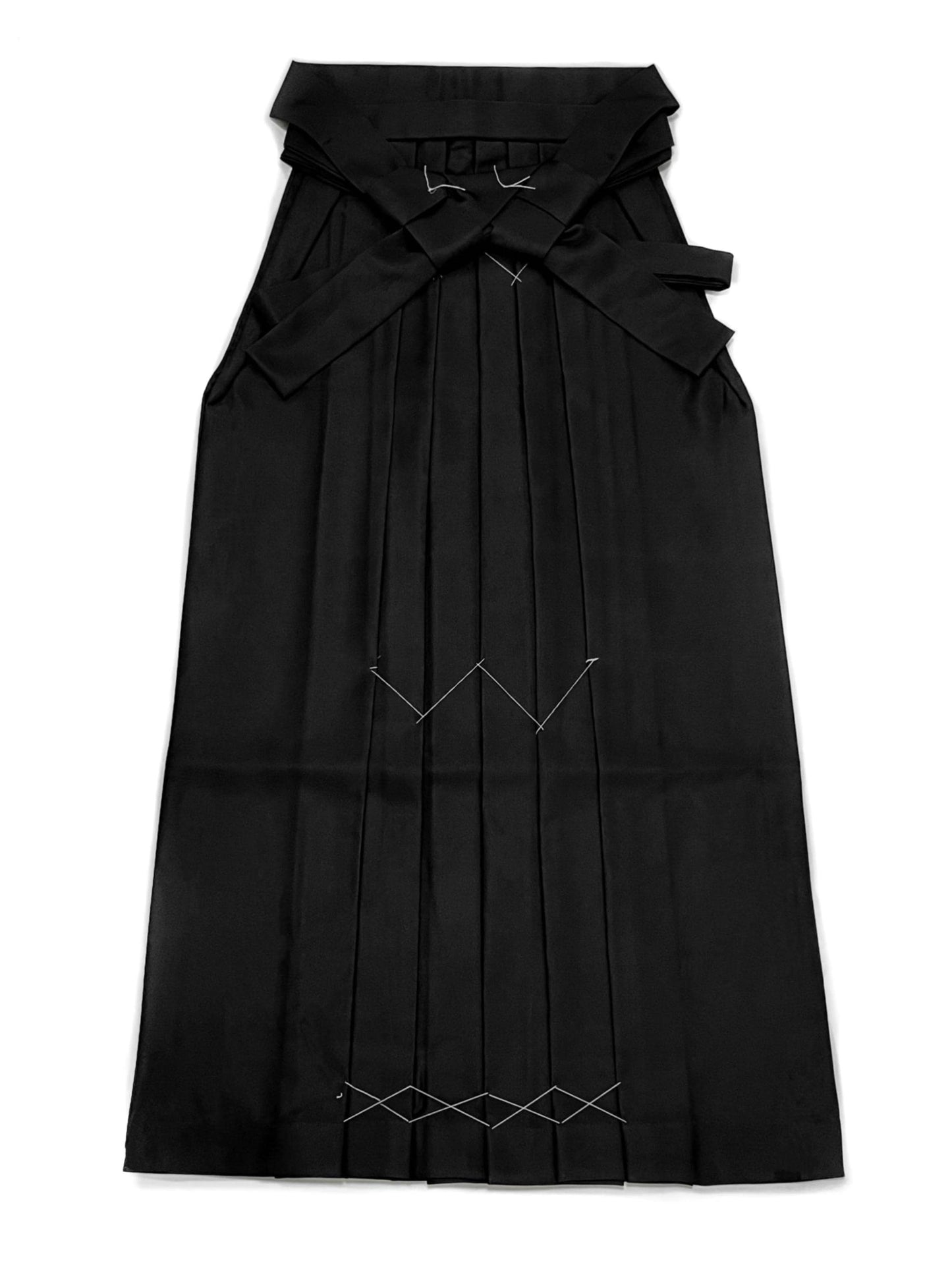 Women Hakama 3PCS Gift Set, Pure Black Traditional Hakama Skirt, Koshi Himo, Floral Hair Accessory