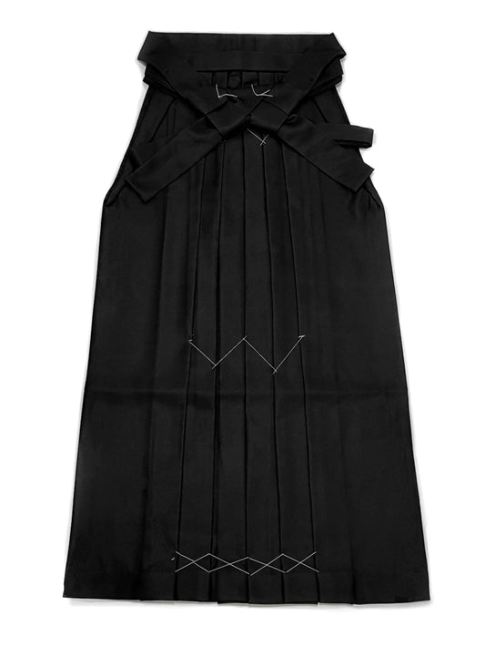 Women Hakama 3PCS Gift Set, Pure Black Traditional Hakama Skirt, Koshi Himo, Floral Hair Accessory