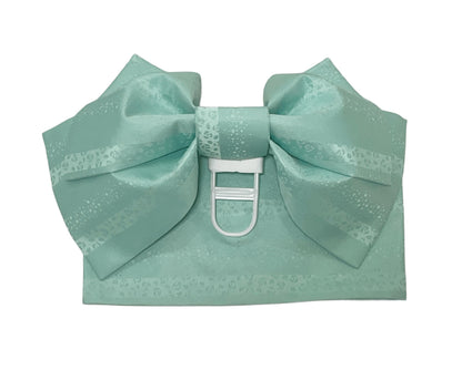 Floral Pre-Tied Obi Belt (Light Green) 3PCS Gift Set, Butterfly Knot Obi, Objime, & Obita