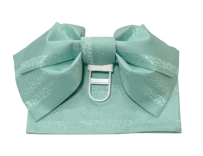 Floral Pre-Tied Obi Belt (Light Green) 3PCS Gift Set, Butterfly Knot Obi, Objime, & Obita