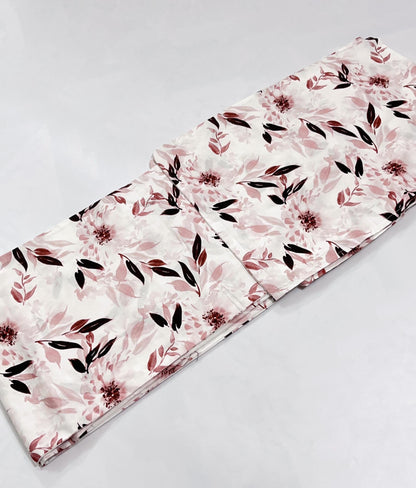 Japanese Floral Yukata Set with Easy Wearing Obi Belt, Obijime & Sandals, Custom Fit Available