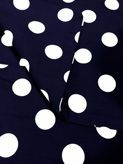 Japanese Podka Dot Yukata Set with Easy Wearing Obi, Obijime & Geta Sandals