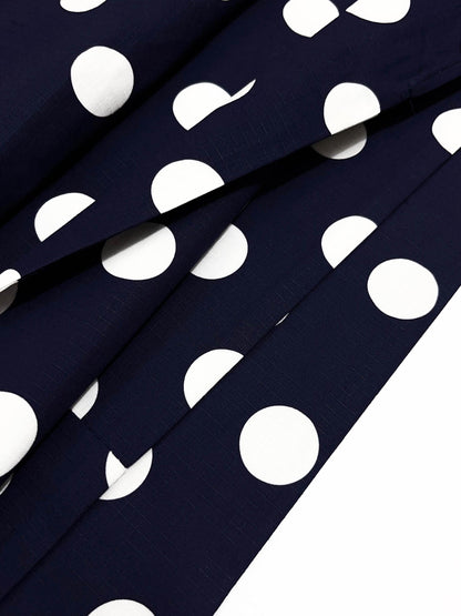 Japanese Podka Dot Yukata Set with Easy Wearing Obi, Obijime & Geta Sandals