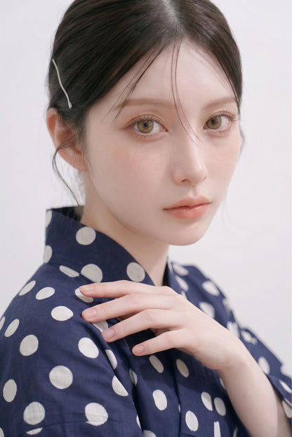Japanese Podka Dot Yukata Set with Easy Wearing Obi, Obijime & Geta Sandals
