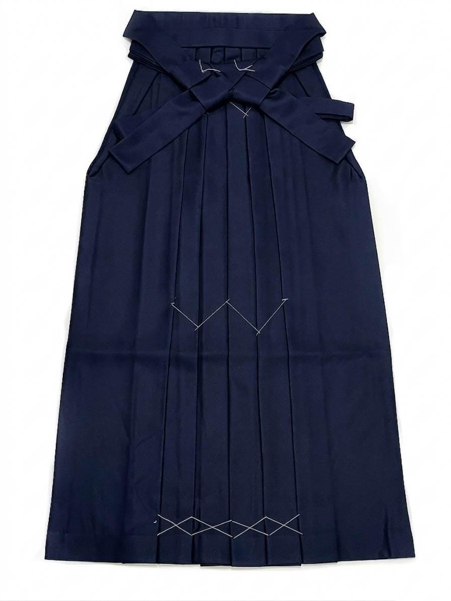 Hakama 3PCS Gift Set, Navy Blue Traditional Hakama Skirt, Koshi Himo, Floral Hair Accessory