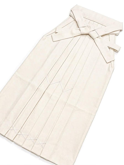Hakama 3PCS Gift Set, Creamy White Traditional Hakama Skirt with Embrodiery, Koshi Himo, Floral Hair Accessory