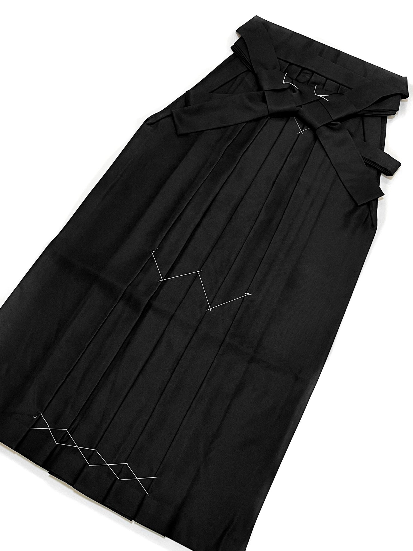 Women Hakama 3PCS Gift Set, Pure Black Traditional Hakama Skirt, Koshi Himo, Floral Hair Accessory