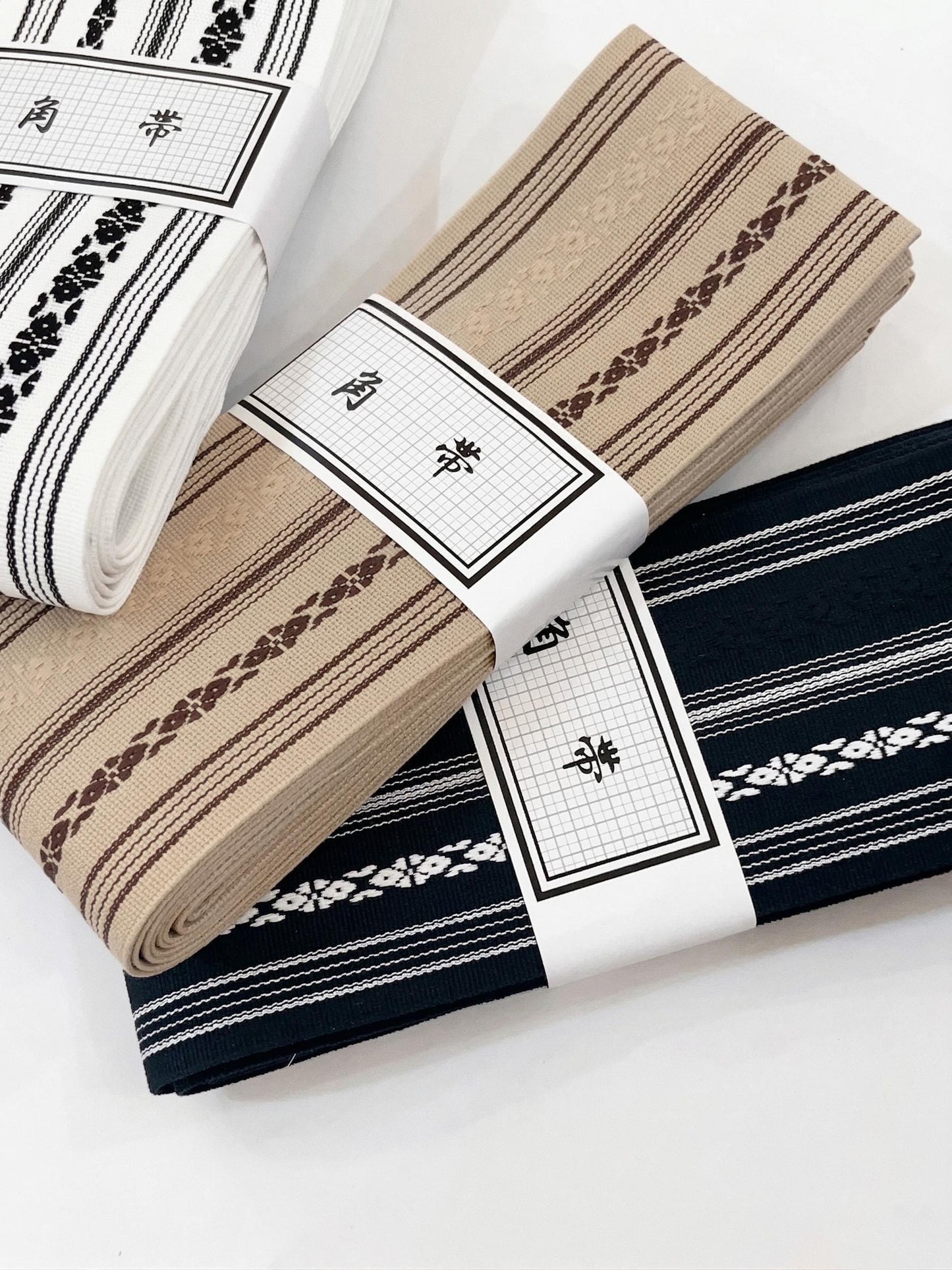 Men's Kaku Obi (Self-Tie), Koshi Himo, Shingen Bag, Men's Kimono Accessory Gift Set