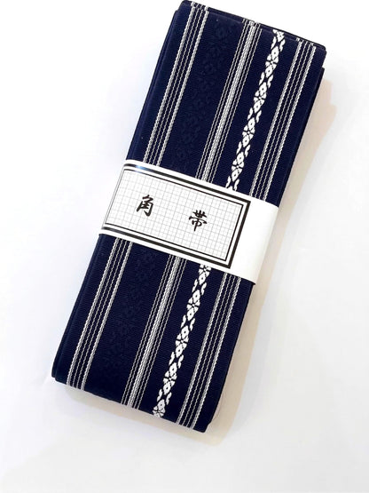 Men's Kaku Obi (Self-Tie), Koshi Himo, Shingen Bag, Men's Kimono Accessory Gift Set