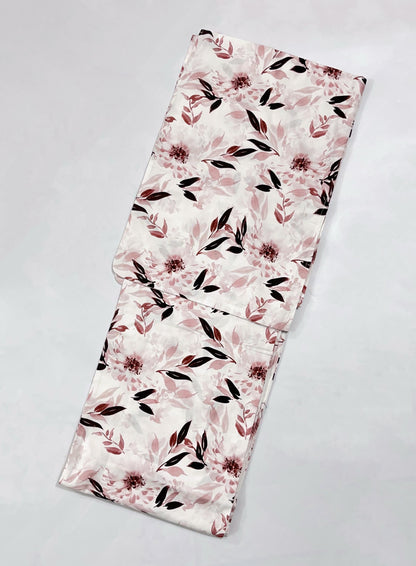 Japanese Floral Yukata Set with Easy Wearing Obi Belt, Obijime & Sandals, Custom Fit Available